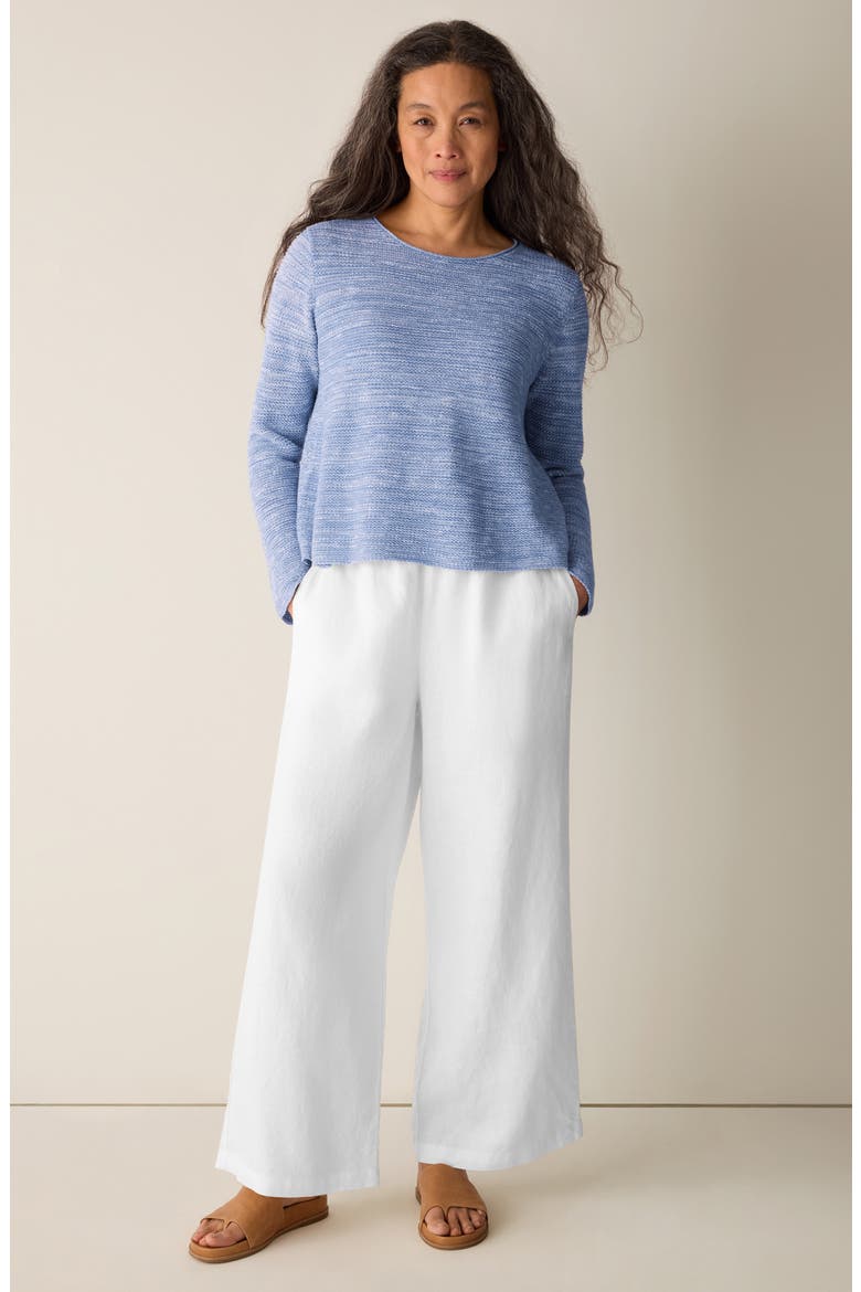Organic Linen & Cotton Blend Crewneck Sweater, Alternate, color, HAZE
