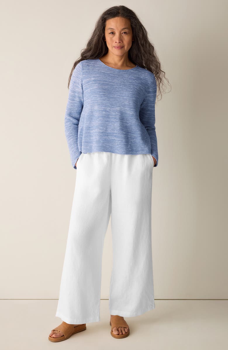 Eileen Fisher Organic Linen & Cotton Blend Crewneck Sweater, Alternate, color, Haze