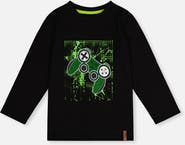 Deux par Deux Crew Neck Long Sleeve Controller Cotton T-Shirt