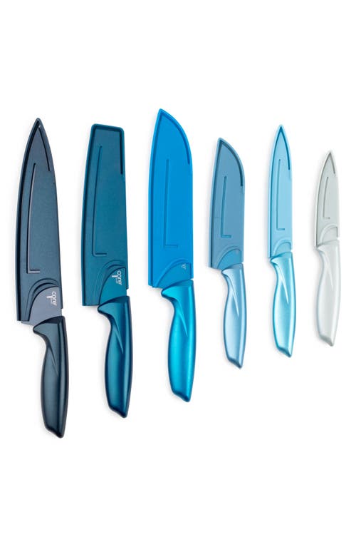 Core Kitchen 6-piece Pearlized Knife Set With Sheaths In Multi