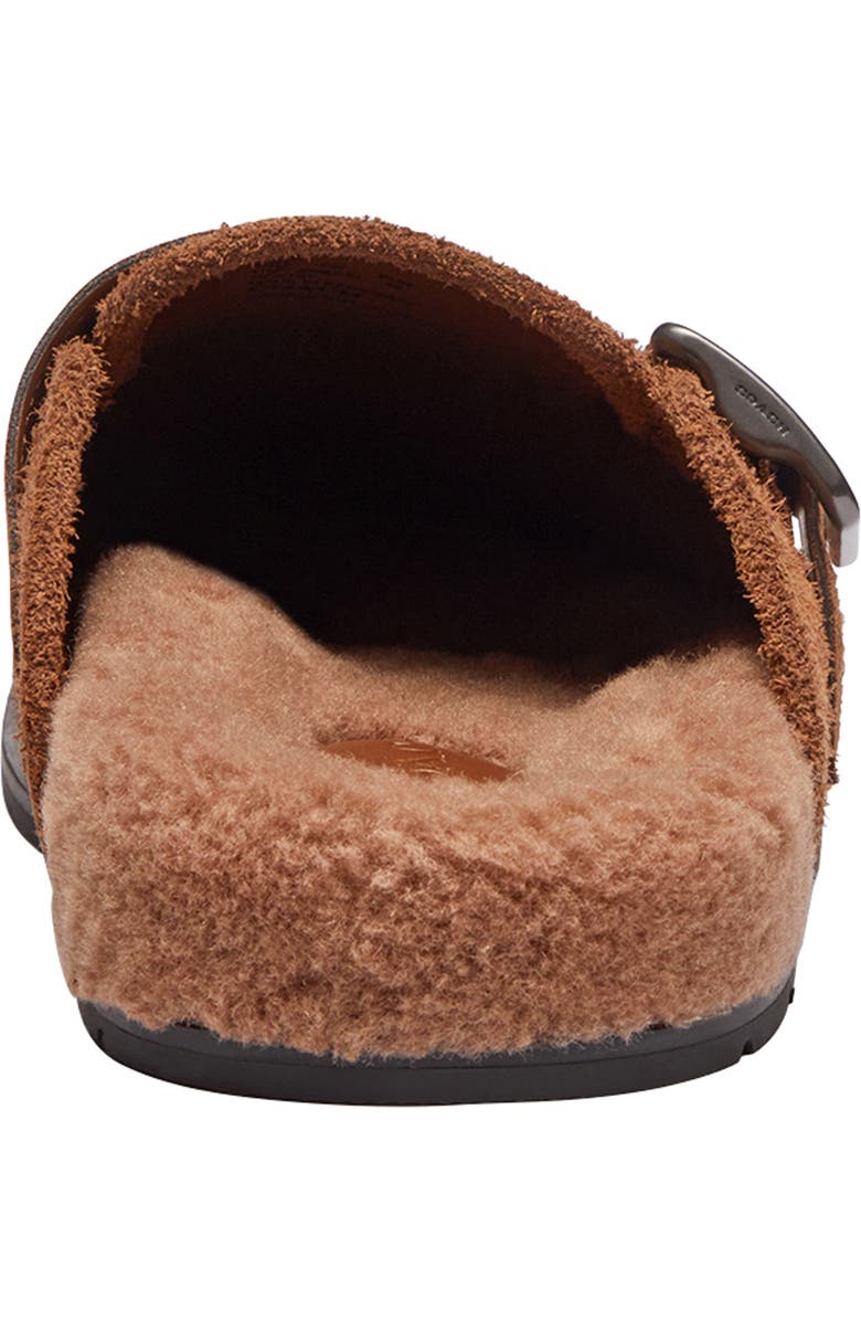 COACH Faux Shearling Buckle Clog, Alternate, color, Sable