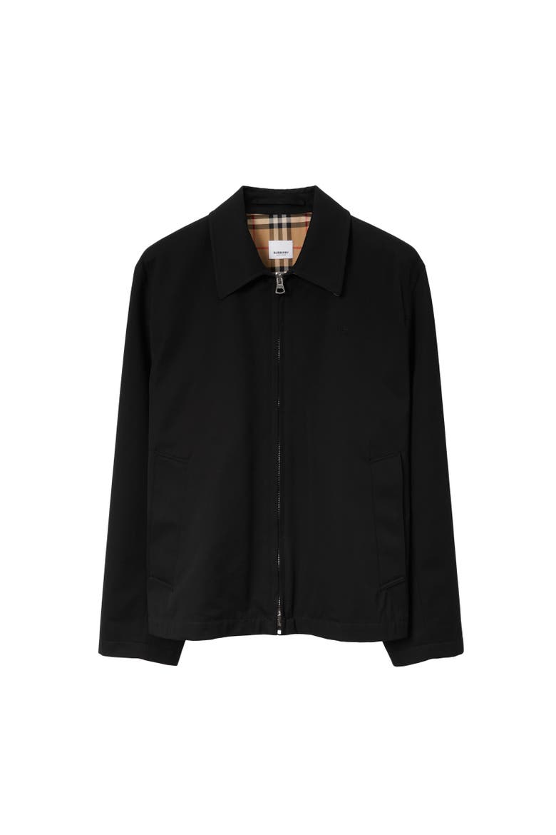 Gabardine Harrington Jacket, Alternate, color, Black