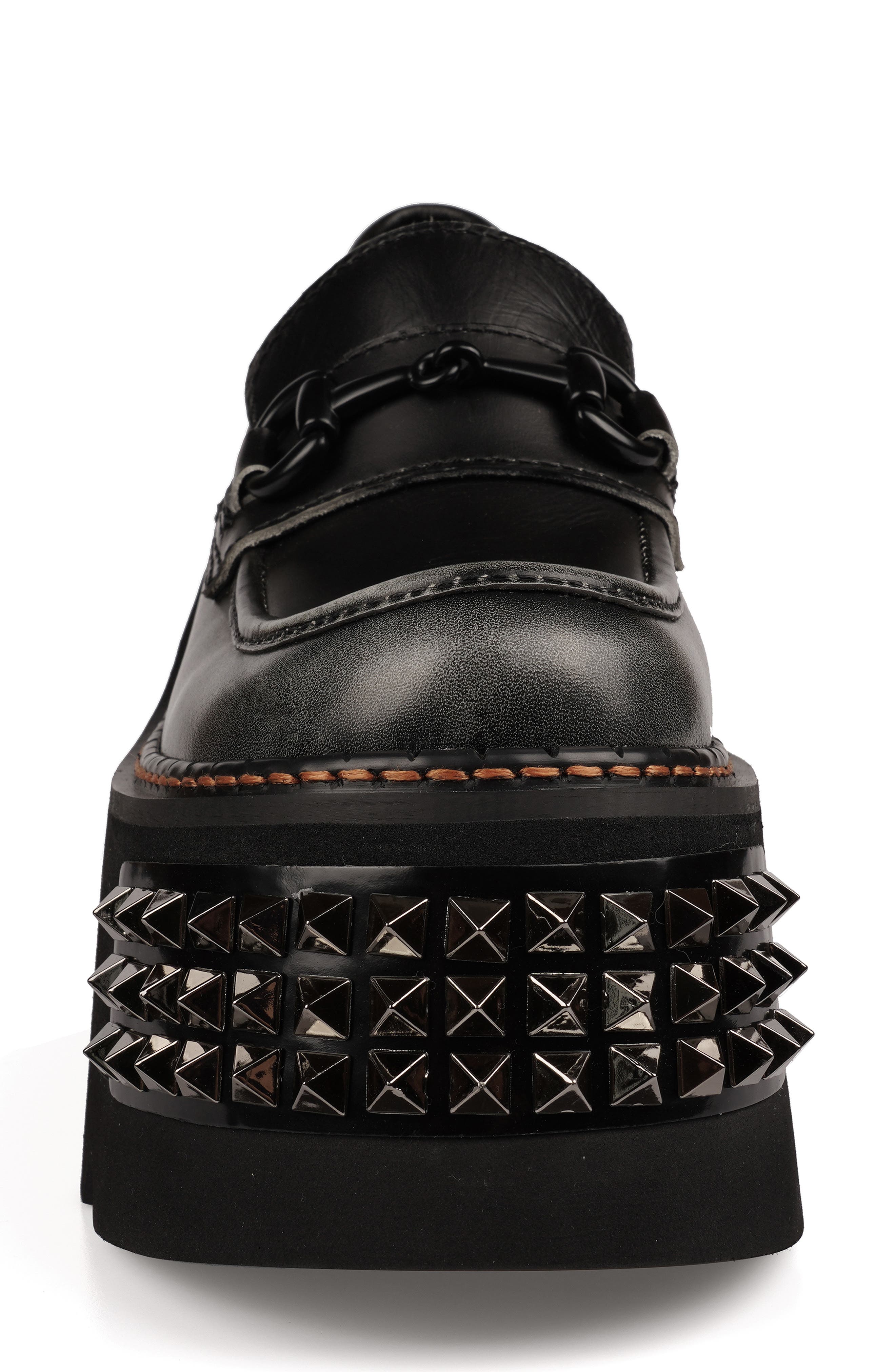 ZIGI Yaris Studded Platform Wedge Loafer, Alternate, color, Black Leather