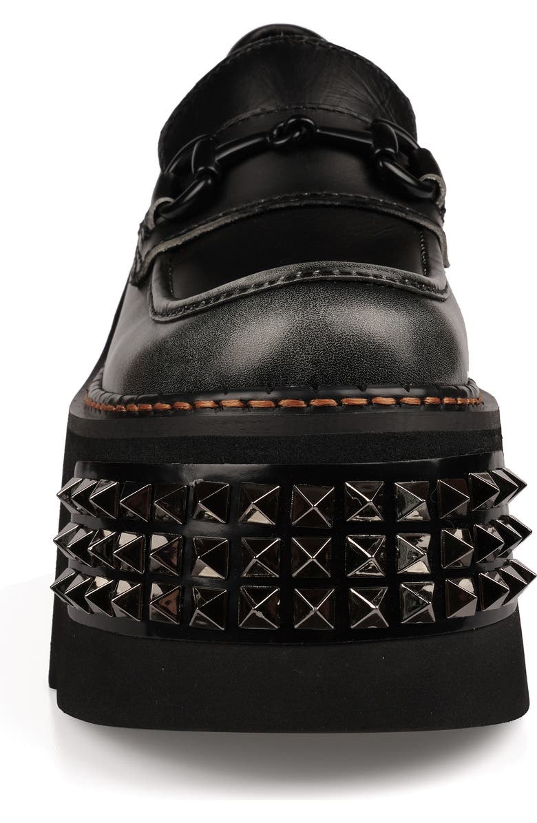 ZIGI Yaris Studded Platform Wedge Loafer, Alternate, color, Black Leather