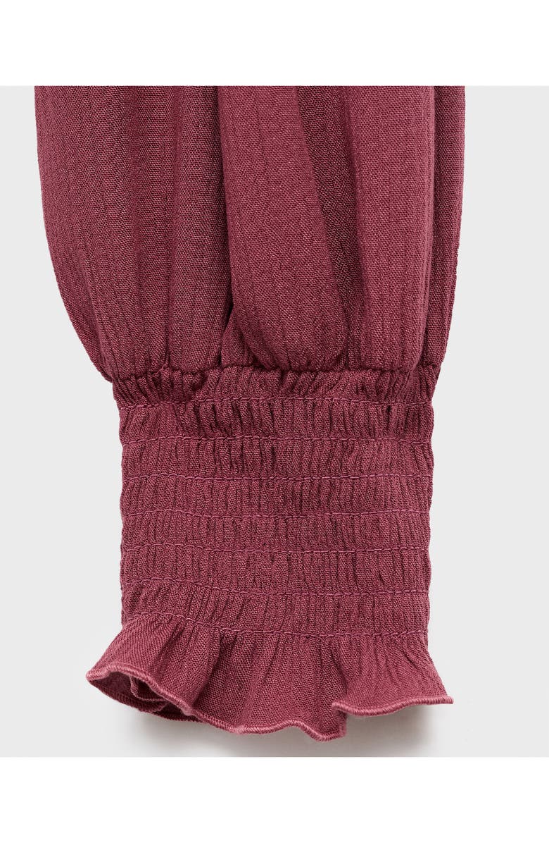 MANGO TEEN Smocked Flowy Top, Alternate, color, Maroon