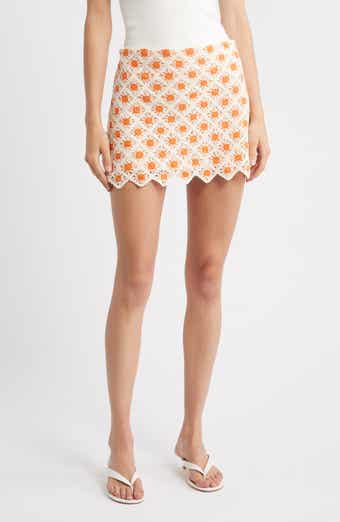 MANGO Cameron Crochet Miniskirt