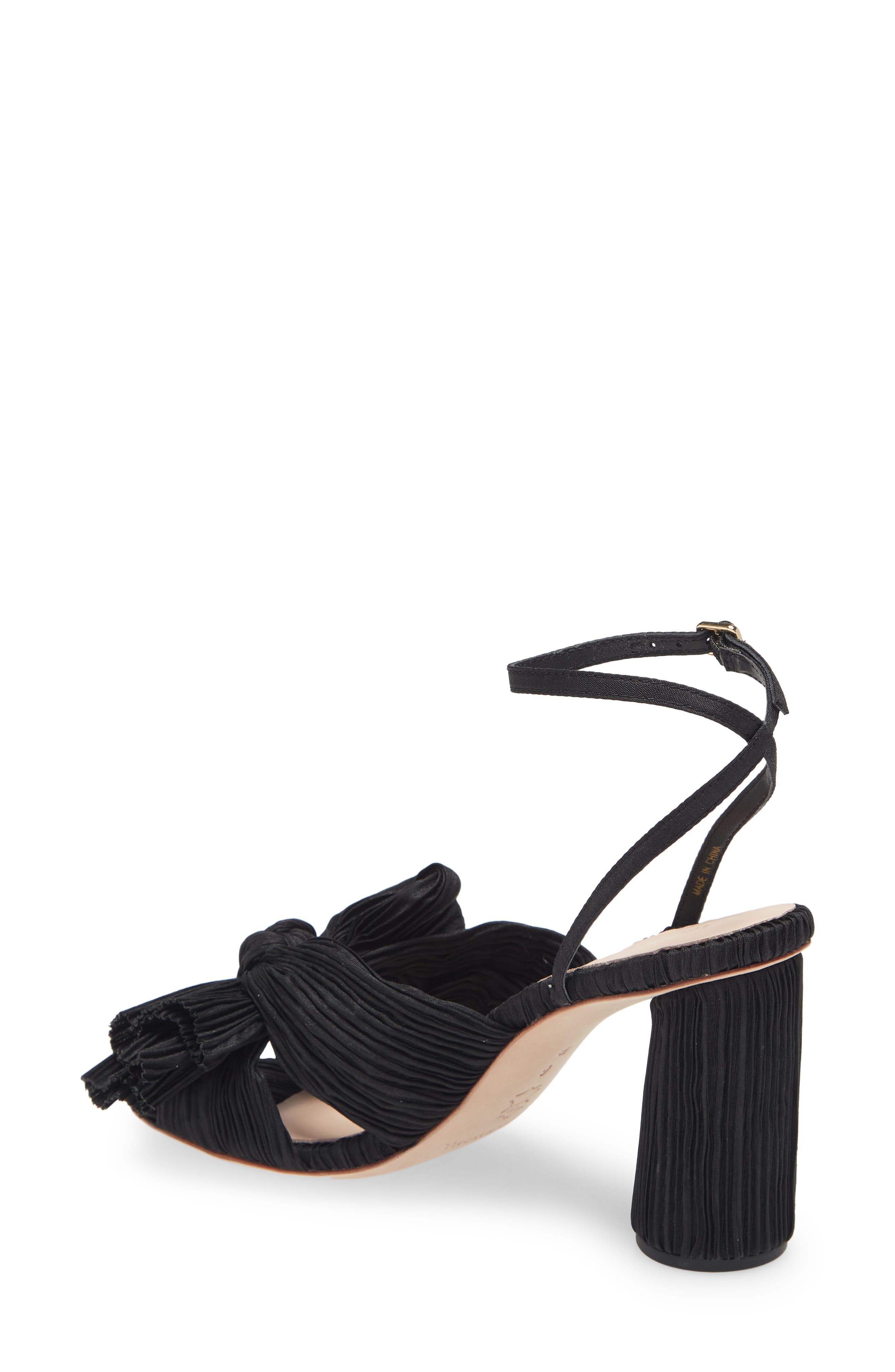 Loeffler Randall Camellia Knotted Sandal, Alternate, color, Black