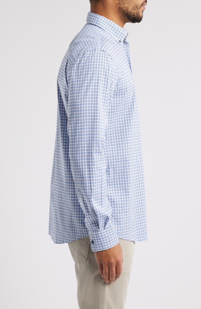 johnnie-O Morganstern Plaid Tucked Cotton Blend Button-Down Shirt, Alternate, color, 