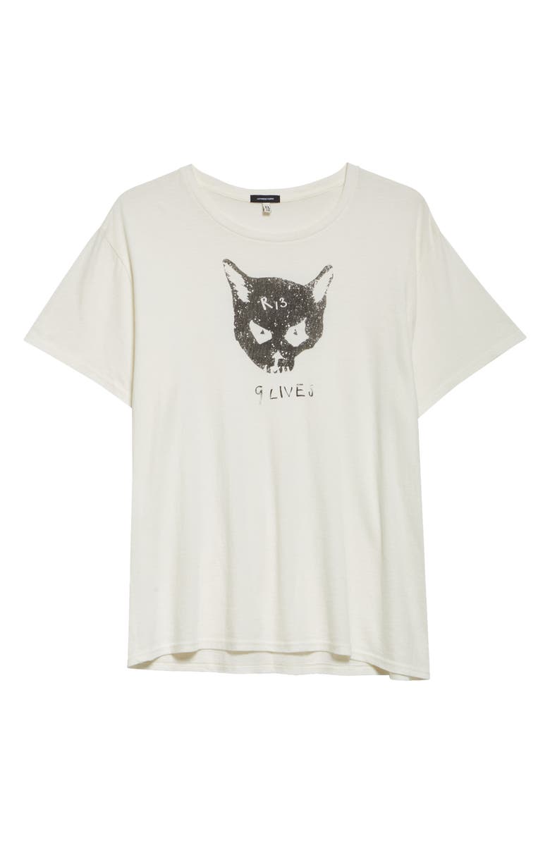 R13 9 Lives Cotton & Cashmere Graphic T-Shirt, Alternate, color,