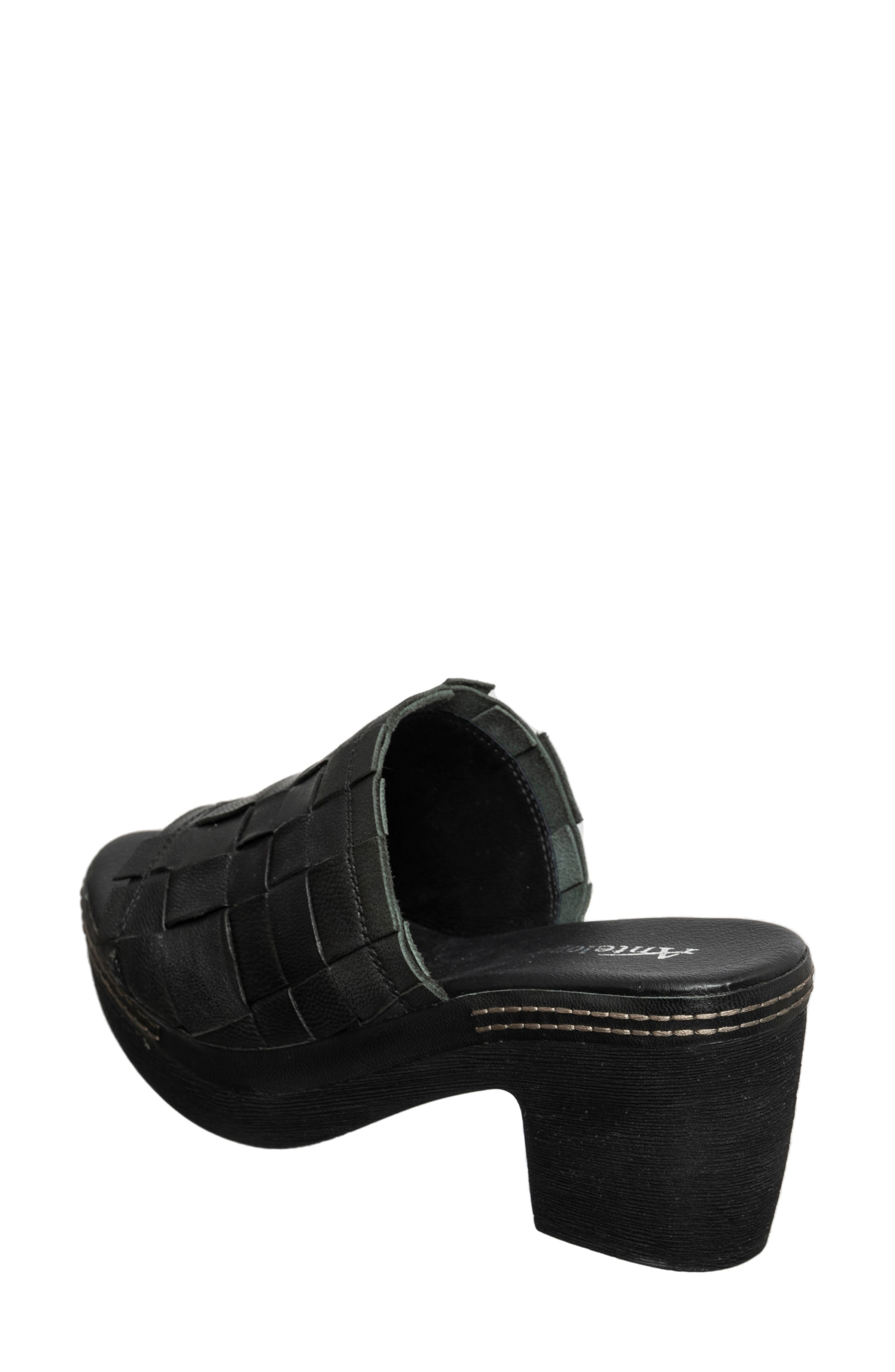 ANTELOPE Tamia Weave Slide Sandal, Alternate, color, Black Leather