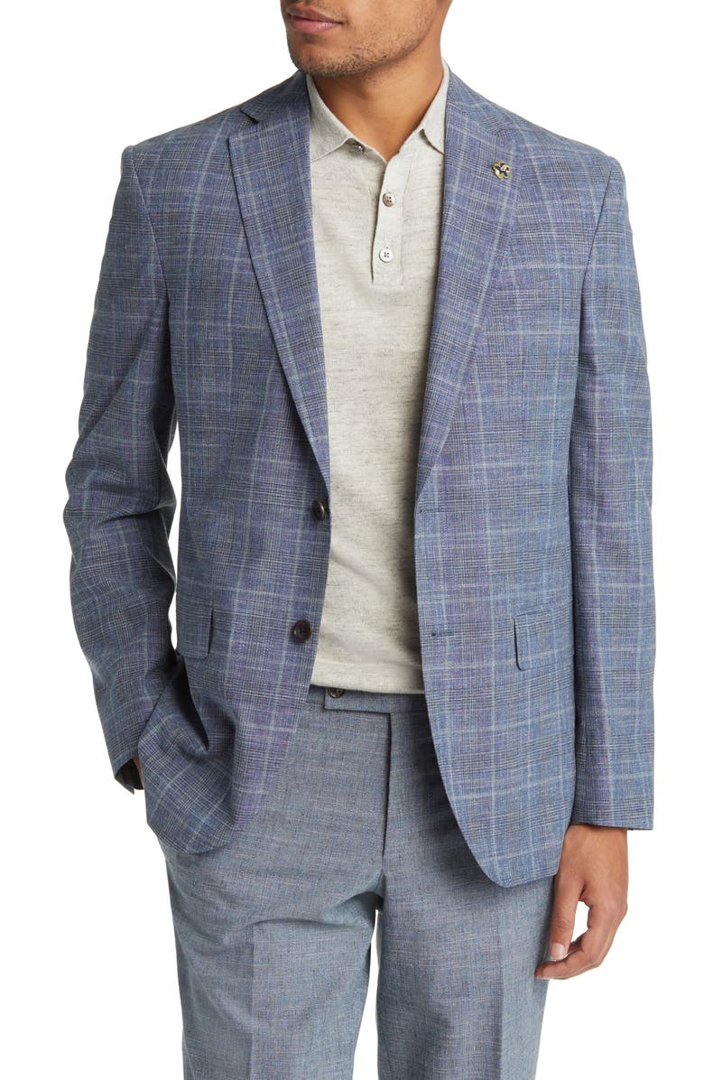 Ted Baker London Karl Plaid Stretch Sport Coat, Main, color,