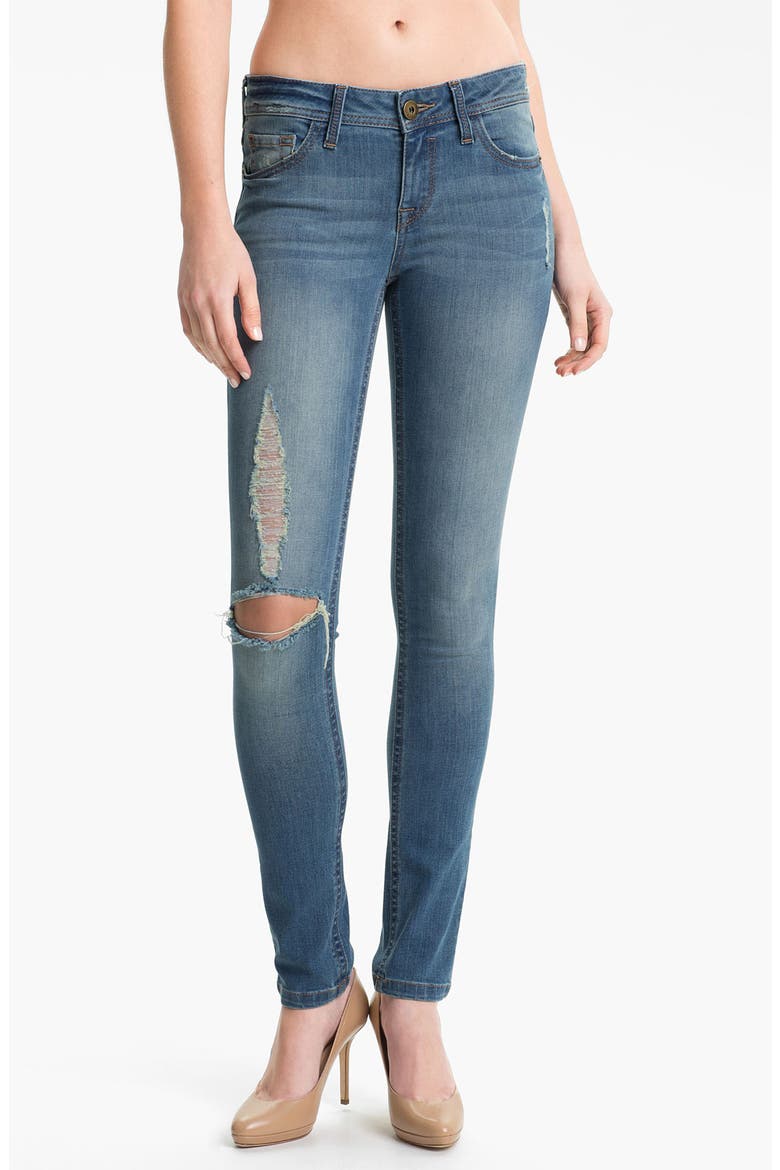 'Amanda' X-Fit Stretch Destroyed Denim Skinny Jeans, Main, color, MAYHEM