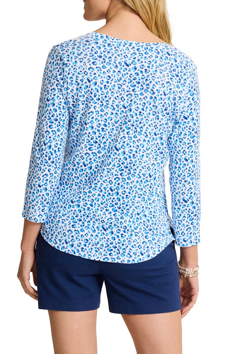 Tommy Bahama Ashley Isles Print Cotton Knit Top, Alternate, color, Palace Blue