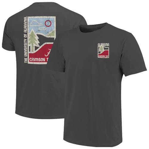 Image One Graphite Alabama Crimson Tide Comfort Colors Minimal Vista Distressed Graphics T-shirt In Gray