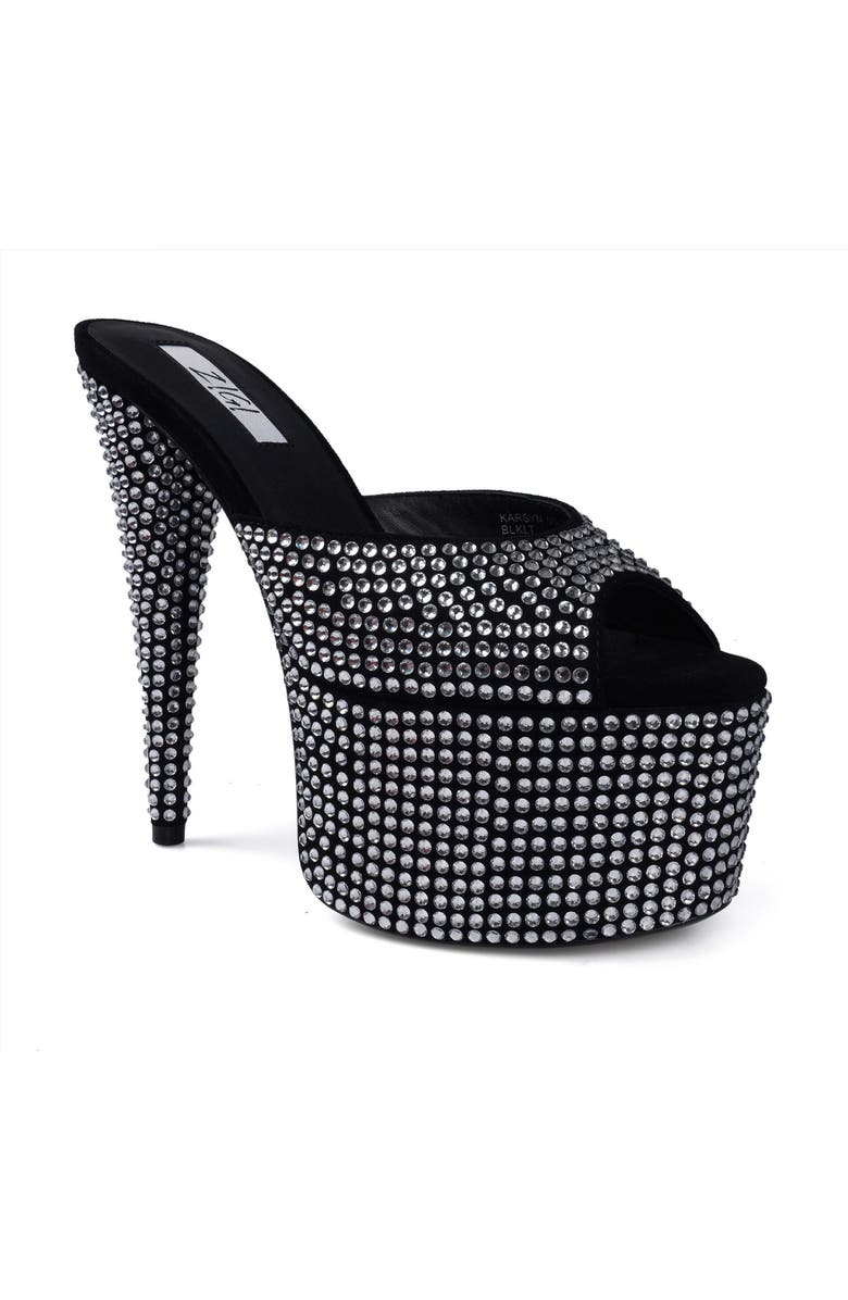 ZIGI Karsyn Embellished Sandal, Main, color, Black Leather