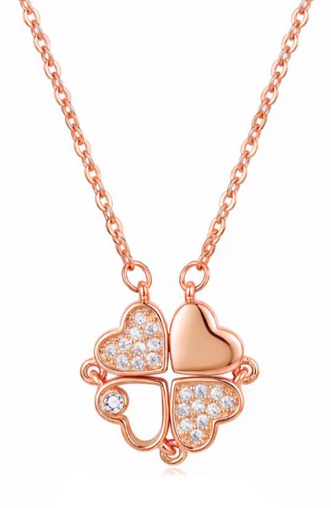 Crystal Clover Pendant Necklace