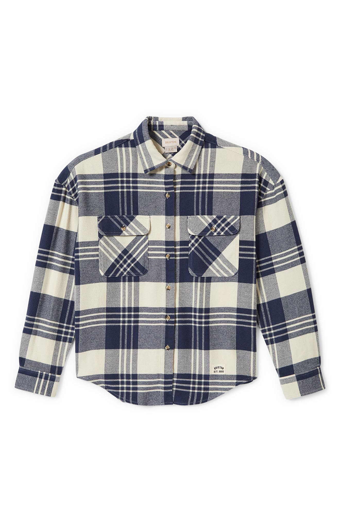 Brixton Bowery Standard Fit Plaid Heavyweight Cotton Flannel Button-Up Shirt