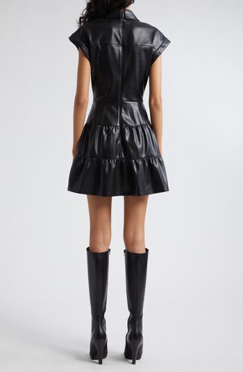 Alice+Olivia■Mila Faux Leather Dress■ドレス Alice + Olivia Mila Twist Front Faux Leather Dress | Nordstrom