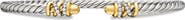 David Yurman Petite Helena 18K Gold Domes & Diamond Open Bracelet