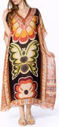 RANEES Print V-Neck Maxi Caftan