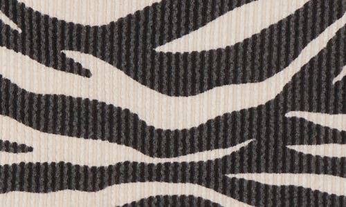Renee C Zebra Stripe Cap Sleeve Ribbed Top