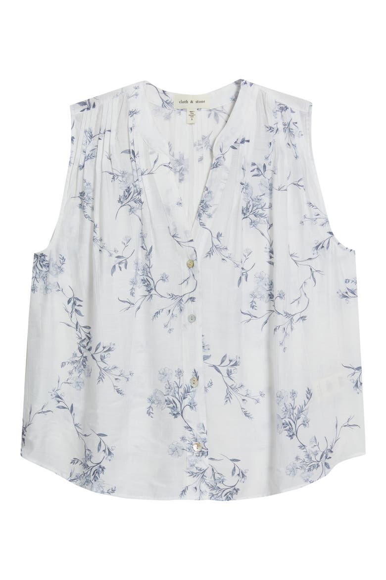 Pintuck Tank, Alternate, color, BLUE OPAL FLORAL