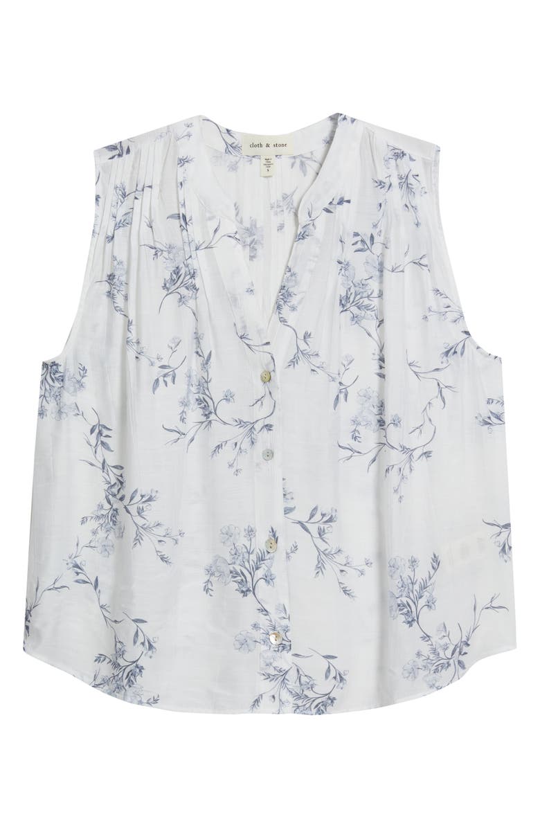 Cloth & Stone Pintuck Tank, Alternate, color, Blue Opal Floral