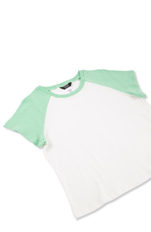 Shop Truce Kids' Colorblock Cotton T-shirt In Light Green