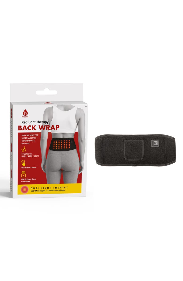 PURSONIC Red Light Therapy Back Wrap - Comfort & Recovery for Lower Back and Core, Main, color, Black