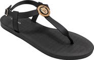 bebe Lion Charm T-Strap Sandal