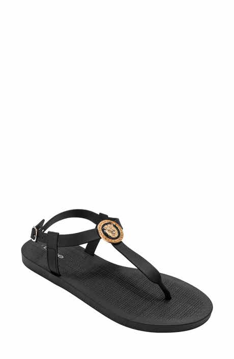 bebe Lion Charm T-Strap Sandal