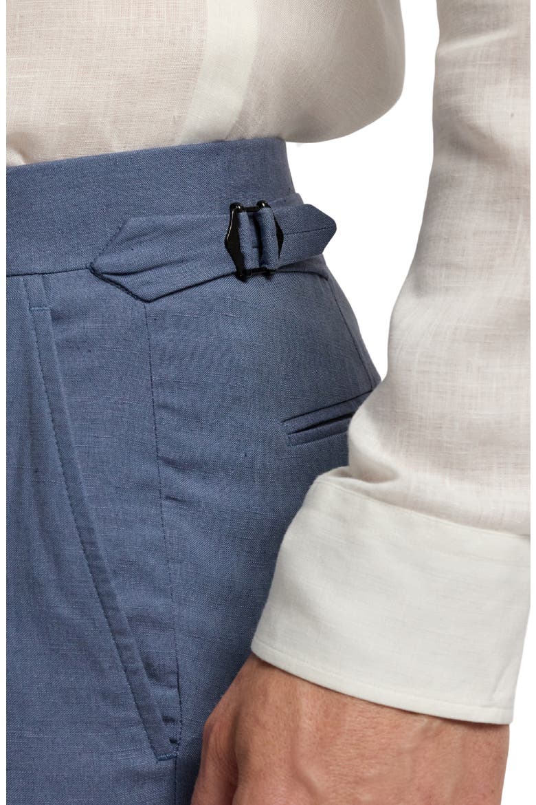 Gregory Flat Front Silk & Linen Trousers, Alternate, color, VINTAGE INDIGO
