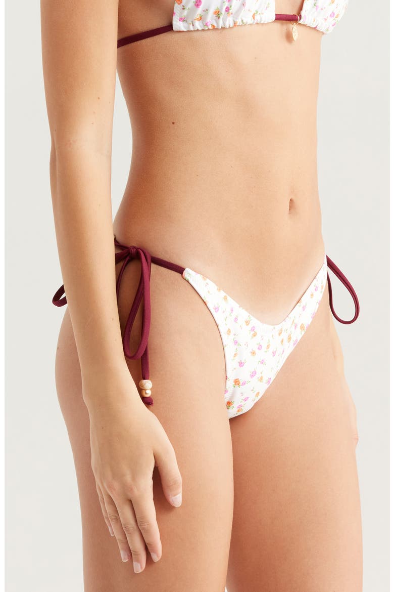 Dipped Side Tie Bikini Bottoms, Alternate, color, ROSIE POSIE