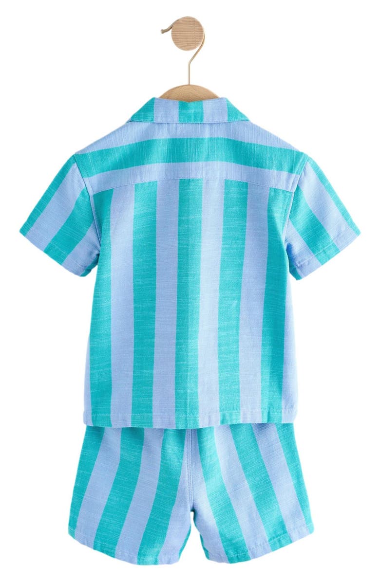 NEXT Kids' Stripe Button-Up Shirt & Shorts Set, Alternate, color, Blue