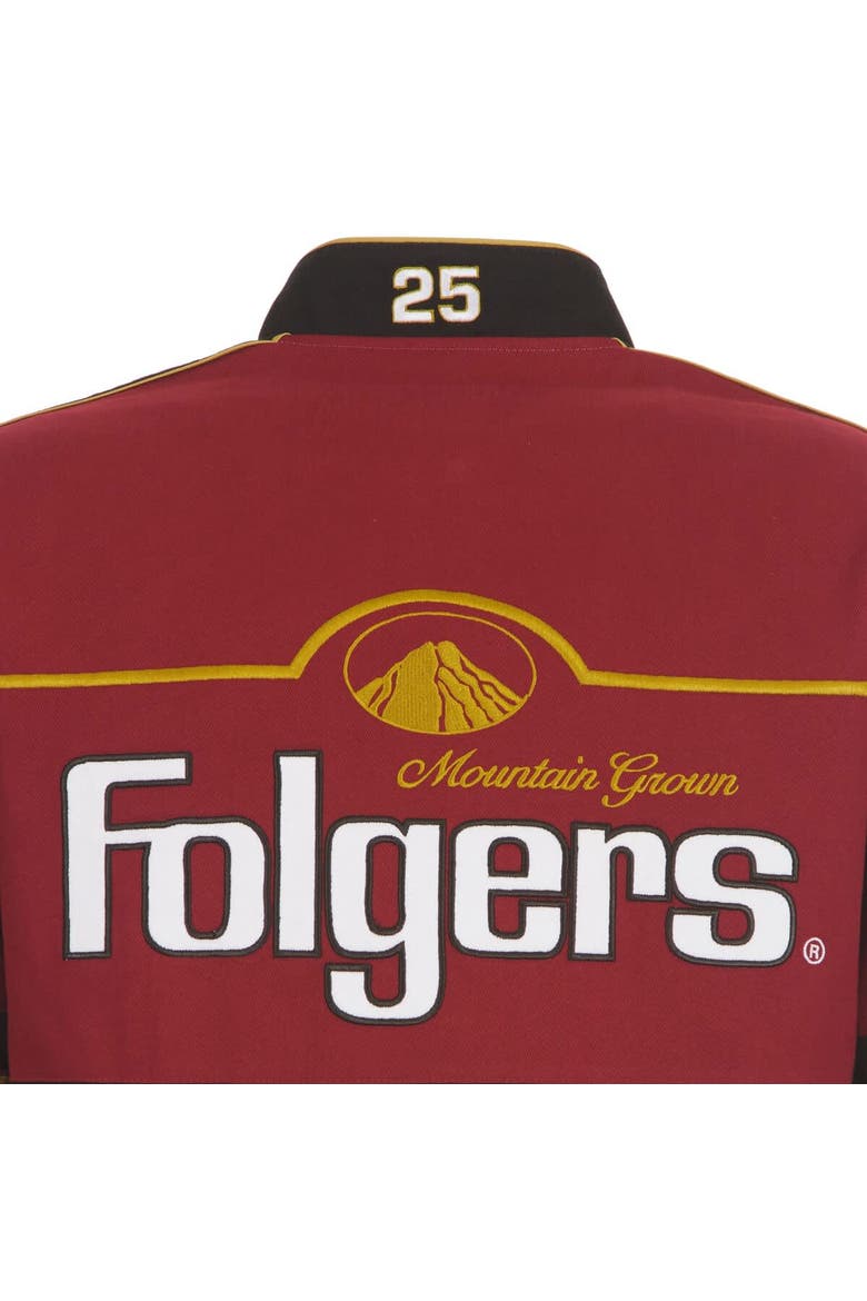 Men's JH Design  Maroon/Black Tim Richmond Folgers Twill Uniform Full-Snap Jacket, Alternate, color, Maroon