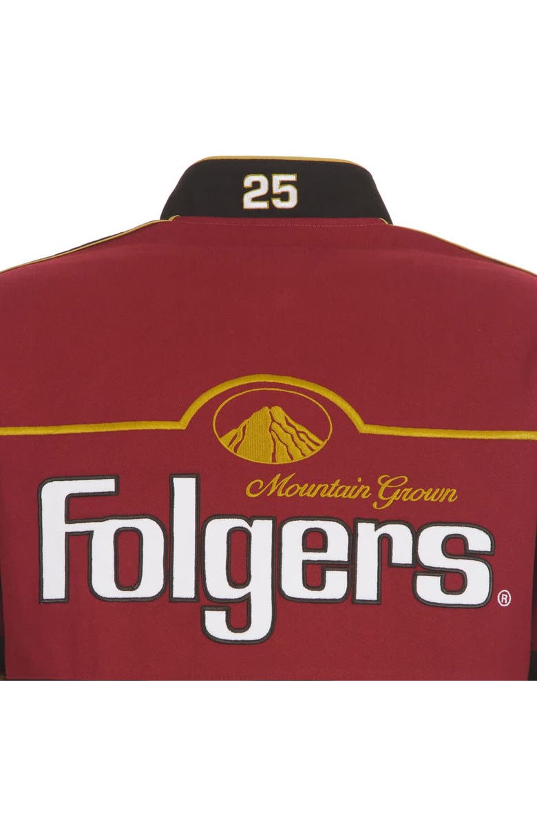 JH DESIGN Men's JH Design  Maroon/Black Tim Richmond Folgers Twill Uniform Full-Snap Jacket, Alternate, color, Maroon