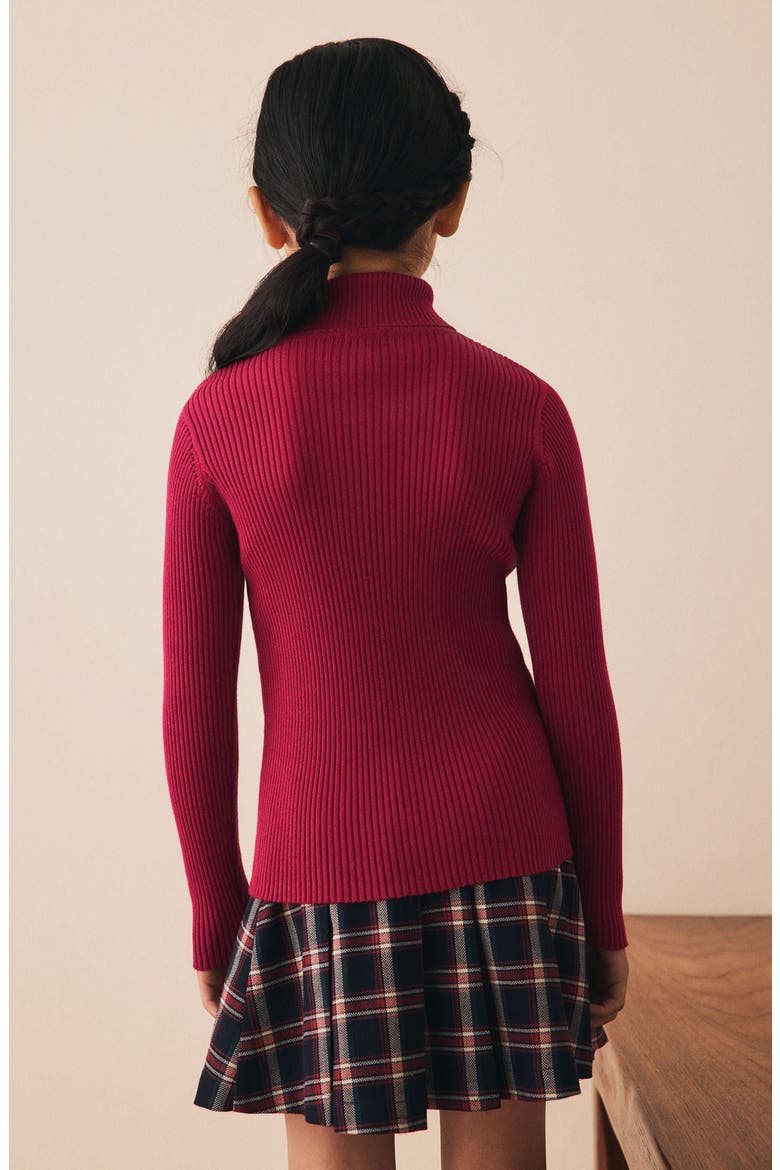 Kids' Rib Turtleneck Sweater, Alternate, color, RED