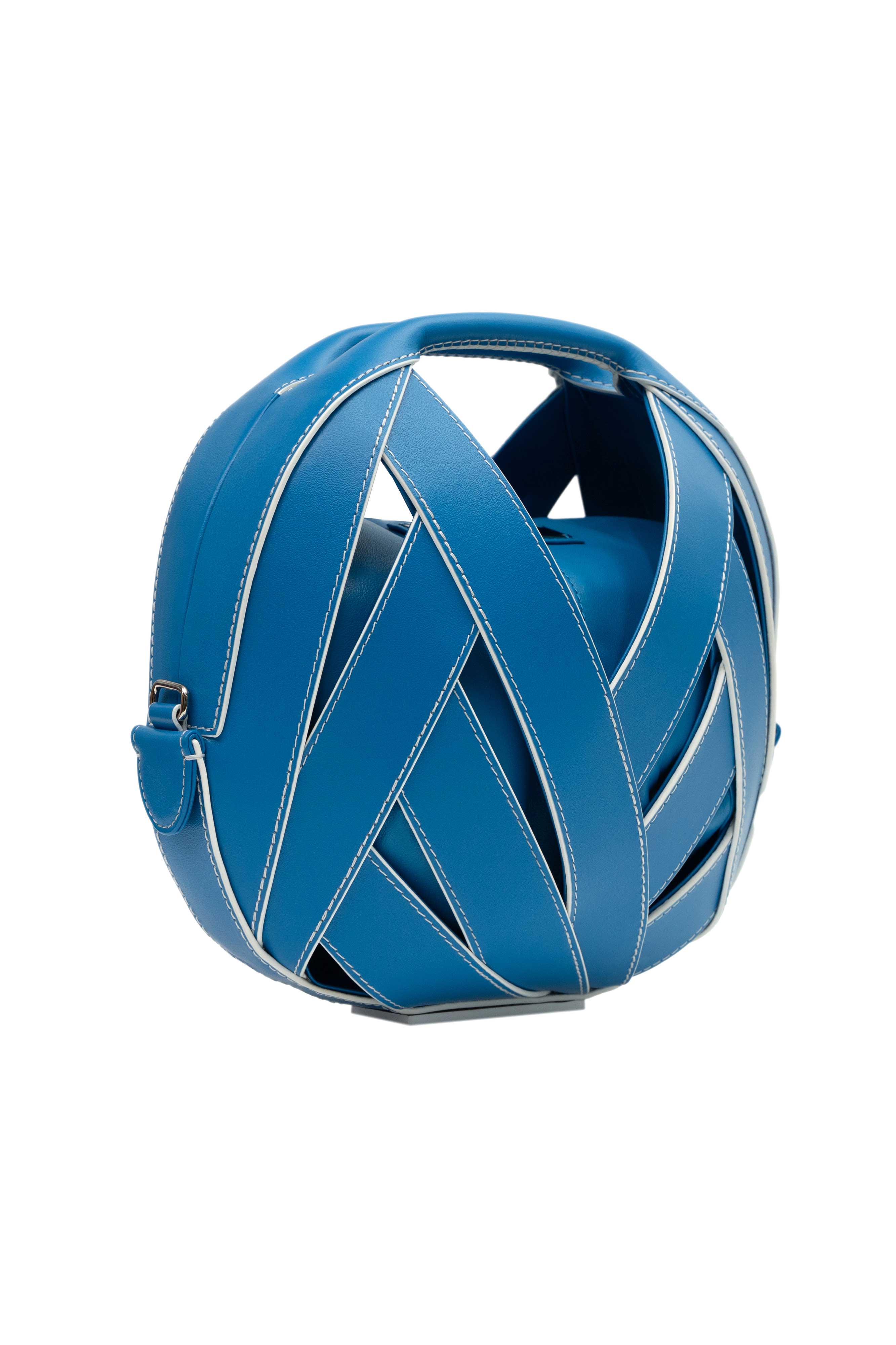PERRIN PARIS Le Petit Panier Xbody, Alternate, color, Azur / White