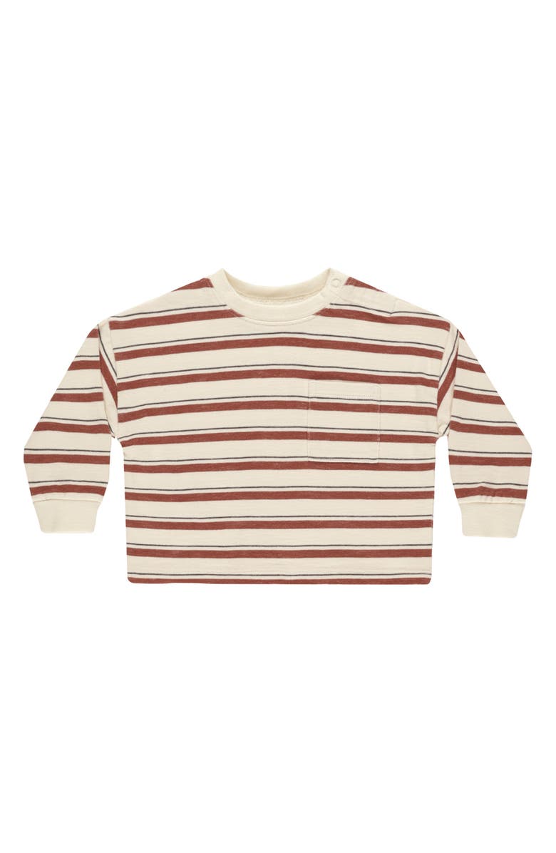 Rylee + Cru Relaxed Cotton T-Shirt, Main, color, Brick Stripe