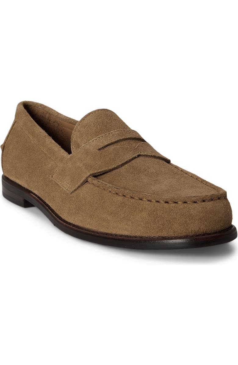 Ralph Lauren Alston Suede Penny Loafer, Main, color, Desert Tan