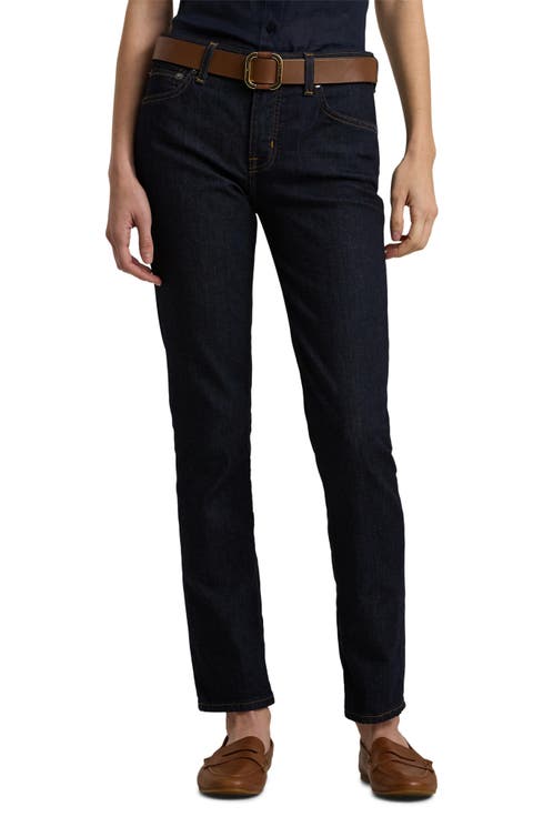 Mid Rise Straight Jeans (Dark Rinse Wash)