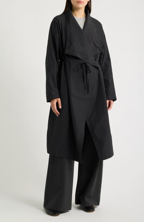Organic Cotton & Recycled Nylon Drape Neck Coat