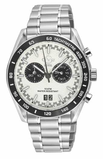 GV2 Freccia Stainless Steel Swiss Quartz Bracelet Watch, 42mm