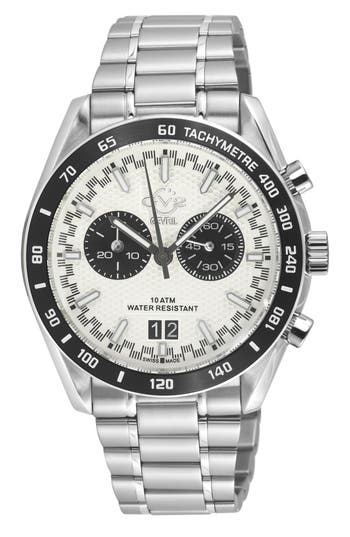Gv2 Freccia Stainless Steel Swiss Quartz Bracelet Watch, 42mm In Stainless Steel/white