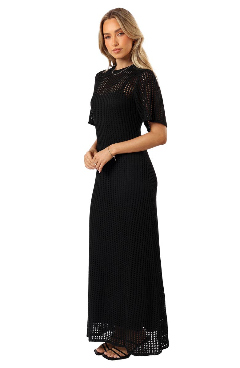 Petal & Pup Hollie Open Stitch Maxi Dress, Alternate, color, Black