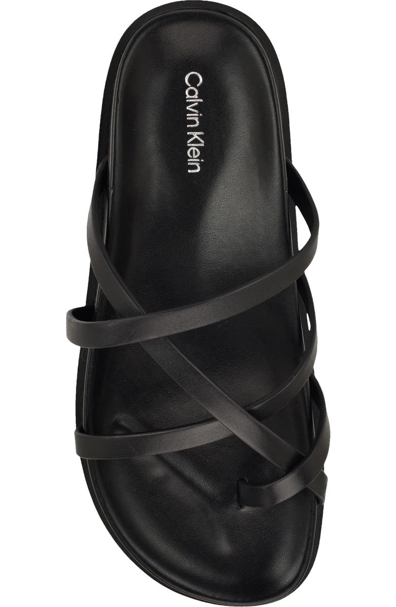 Calvin Klein Helden Toe Loop Sandal, Alternate, color, Black