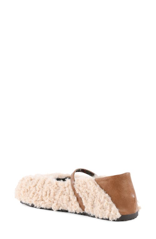 Bc Footwear Metro Faux Shearling Flat In Brown