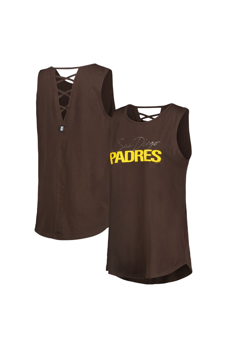 DKNY SPORT Women's DKNY Sport Brown San Diego Padres Claire Fashion Tri-Blend Tank Top, Main, color,