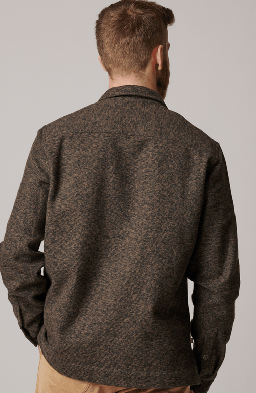 Leisure Lab Cotton Tweed Button Up In Brown