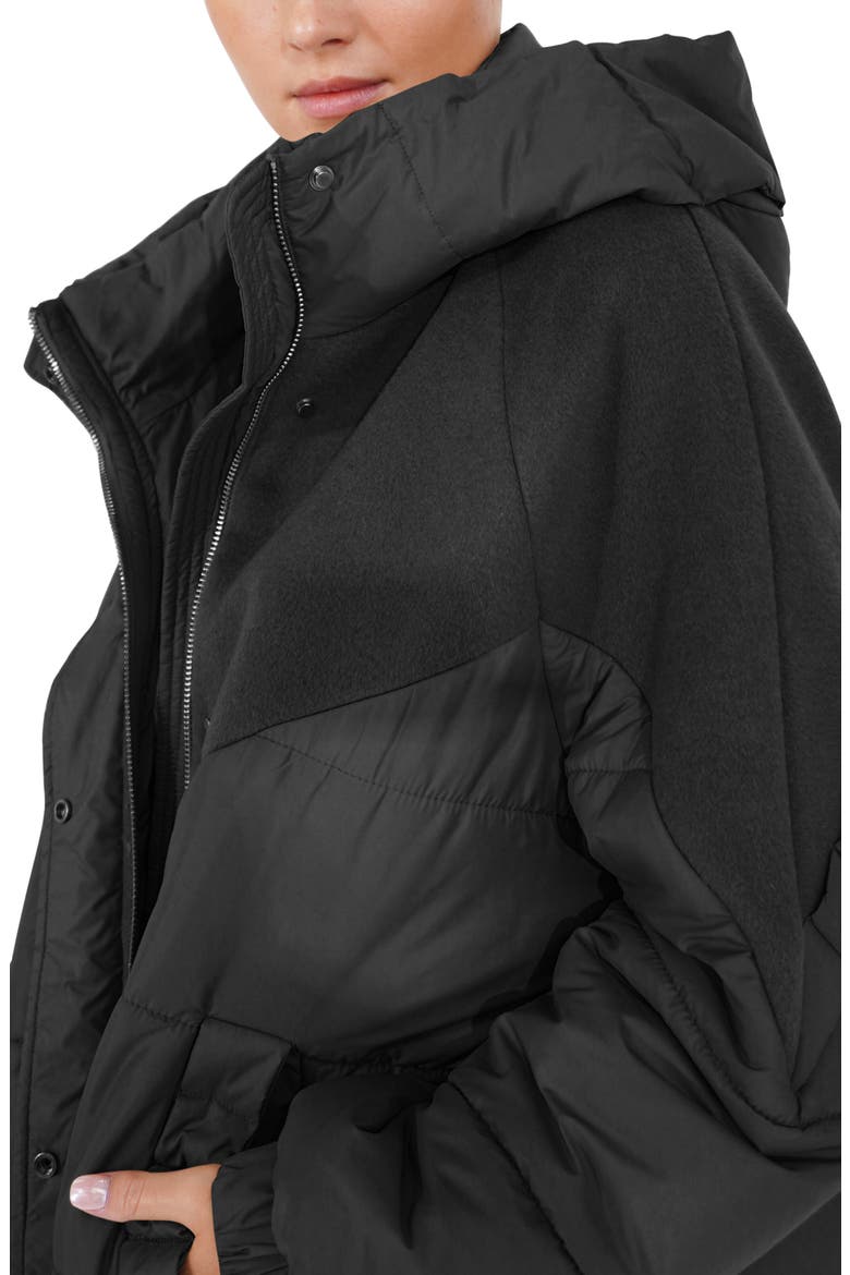 Say It Again Wool Blend Detail Quilted Jacket, Alternate, color, BLACK